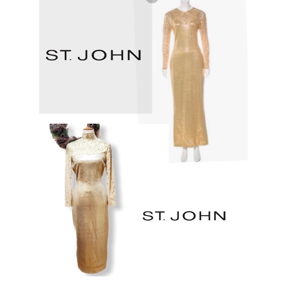 Vintage ST. JOHN- midi Metallic Dress!! - Picture 3 of 12